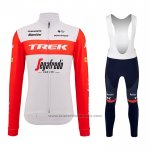 2023 Fietskleding Trek Segafredo Oranje Wit Lange Mouwen en Koersbroek