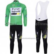 2011 Fietskleding HTC Highroad Groen en Wit Lange Mouwen en Koersbroek