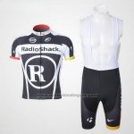 2011 Fietskleding Radioshack Zwart en Wit Korte Mouwen en Koersbroek