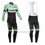 2013 Fietskleding Belkin Zwart en Groen Lange Mouwen en Koersbroek