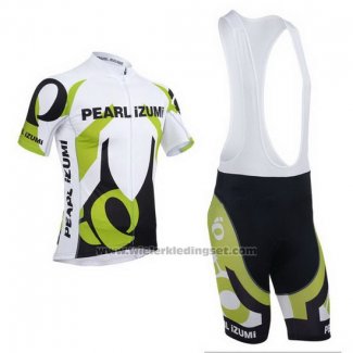 2013 Fietskleding Pearl Izumi Wit en Groen Korte Mouwen en Koersbroek