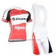 2015 Fietskleding Giant Alpecin Rood en Wit Korte Mouwen en Koersbroek