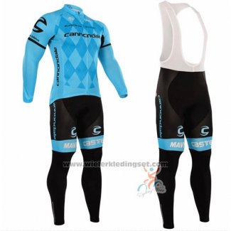 2016 Fietskleding Cannondale Blauw en Zwart Lange Mouwen en Koersbroek