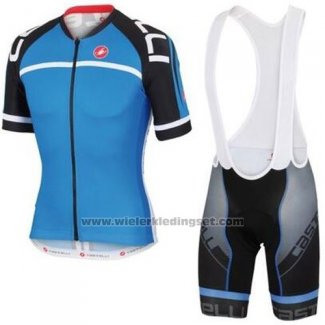 2016 Fietskleding Castelli Zwart en Blauw Korte Mouwen en Koersbroek