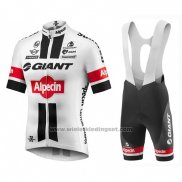 2016 Fietskleding Giant Alpecin Wit en Rood Korte Mouwen en Koersbroek