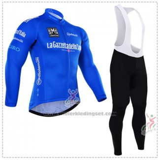 2016 Fietskleding Giro d'Italia Blauw en Wit Lange Mouwen en Koersbroek