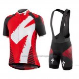 2016 Fietskleding Specialized Rood en Zwart Korte Mouwen en Koersbroek