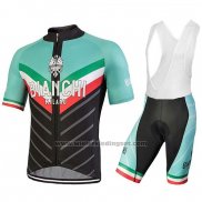 2018 Fietskleding Bianchi Tiera Lichte Groen en Zwart Korte Mouwen en Koersbroek