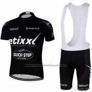 2018 Fietskleding Etixx Quick Step Zwart Korte Mouwen en Koersbroek