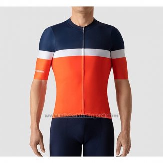 2019 Fietskleding La Passione Blauw Wit Oranje Korte Mouwen en Koersbroek