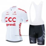 2021 Fietskleding CCC Team Wit Korte Mouwen en Koersbroek