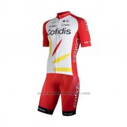 2021 Fietskleding Cofidis Rood Wit Korte Mouwen en Koersbroek