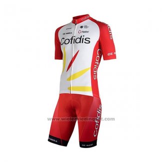 2021 Fietskleding Cofidis Rood Wit Korte Mouwen en Koersbroek