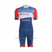 2021 Fietskleding Direct Energie Blauw Rood Wit Korte Mouwen en Koersbroek