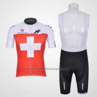 2011 Fietskleding Assos Wit en Rood Korte Mouwen en Koersbroek