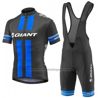 2016 Fietskleding Giant Zwart en Blauw Korte Mouwen en Koersbroek