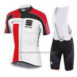 2016 Fietskleding Sportful Rood en Wit Korte Mouwen en Koersbroek