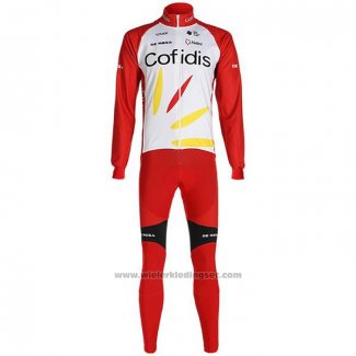 2020 Fietskleding Cofidis Wit Rood Lange Mouwen en Koersbroek