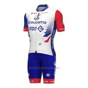 2022 Fietskleding Groupama FDJ Rood Blauw Korte Mouwen en Koersbroek