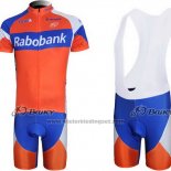2011 Fietskleding Rabobank Blauw en Oranje Korte Mouwen en Koersbroek