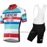 2016 Fietskleding Bianchi Rood en Wit Korte Mouwen en Koersbroek