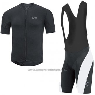 2017 Fietskleding Gore Bike Wear Power Oxygen-cc Zwart Korte Mouwen en Koersbroek