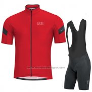 2017 Fietskleding Gore Bike Wear Power Rood Korte Mouwen en Koersbroek