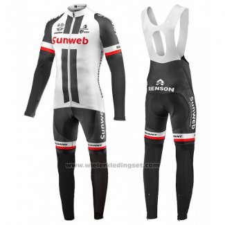 2017 Fietskleding Sunweb Wit Lange Mouwen en Koersbroek