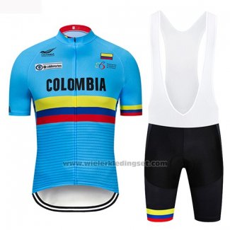 2019 Fietskleding Colombia Blauw Korte Mouwen en Koersbroek