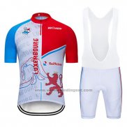 2020 Fietskleding Luxemburg Blauw Wit Rood Korte Mouwen en Koersbroek