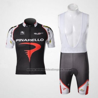 2010 Fietskleding Pinarello Zwart en Rood Korte Mouwen en Koersbroek