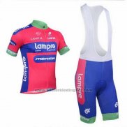 2013 Fietskleding Lampre Merida Roze en Azuur Korte Mouwen en Koersbroek