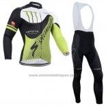 2014 Fietskleding Specialized Zwart en Groen Lange Mouwen en Koersbroek