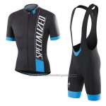 2016 Fietskleding Specialized Zwart Wit Blauw Korte Mouwen en Koersbroek