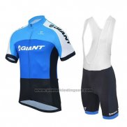 2018 Fietskleding Giant Club Sport Blauw en Zwart Korte Mouwen en Koersbroek