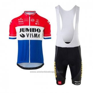 2020 Fietskleding Jumbo Visma Rood Wit Blauw Korte Mouwen en Koersbroek