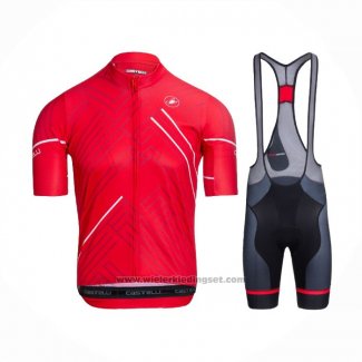 2021 Fietskleding Castelli Rood Wit Korte Mouwen en Koersbroek