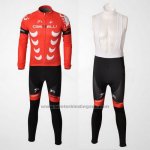 2010 Fietskleding Castelli Wit en Rood Lange Mouwen en Koersbroek