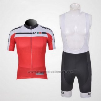 2011 Fietskleding Giordana Wit en Rood Korte Mouwen en Koersbroek