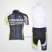 2011 Fietskleding Liquigas Cannondale Zwart en Groen Korte Mouwen en Koersbroek