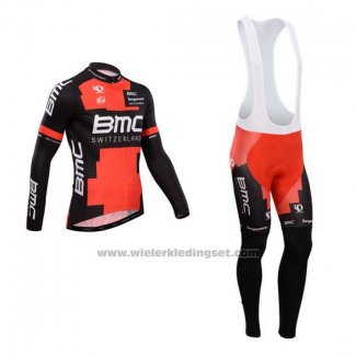 2014 Fietskleding BMC Zwart en Rood Lange Mouwen en Koersbroek