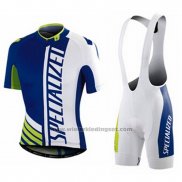 2016 Fietskleding Specialized Blauw en Wit Korte Mouwen en Koersbroek