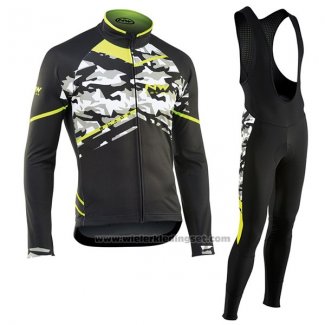 2017 Fietskleding Northwave Ml Zwart en Camouflage Lange Mouwen en Koersbroek