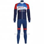 2020 Fietskleding Direct Energie Diep Blauw Rood Lange Mouwen en Koersbroek