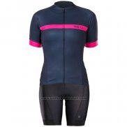 2020 Fietskleding Vrouw Bontrage Fuchsia Donker Blauw Korte Mouwen en Koersbroek