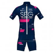 2021 Fietskleding SEG Racing Academy Donker Blauw Fuchsia Korte Mouwen en Koersbroek