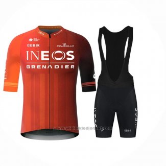 2024 Fietskleding INEOS Grenadiers Rood Zwart Korte Mouwen en Koersbroek