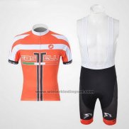 2011 Fietskleding Castelli Wit en Oranje Korte Mouwen en Koersbroek