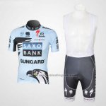 2011 Fietskleding Saxo Bank Lichtblauw Korte Mouwen en Koersbroek