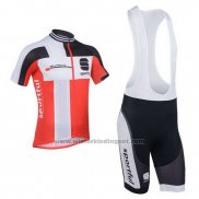 2013 Fietskleding Sportful Wit en Rood Korte Mouwen en Koersbroek